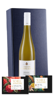 Geschenkpaket Weißwein (1*Wein + 2* Schokolade im Geschenkkarton)