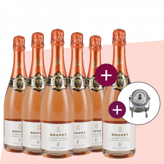 5+1 Bouvet Assemblage Spécial Crémant de Loire Rosé + Gratis-Sektverschluss 