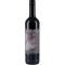 dunkle Flasche mit grauem Etikett, das ein Weinblatt zeigt
